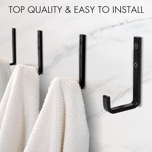 Stylish Matte Black Bathroom Towel Hangers