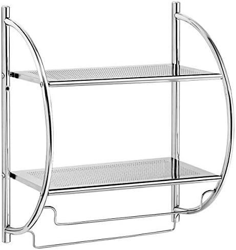 Stylish Rustproof 2-Tier Wall-Mounted Bathroom Shelf