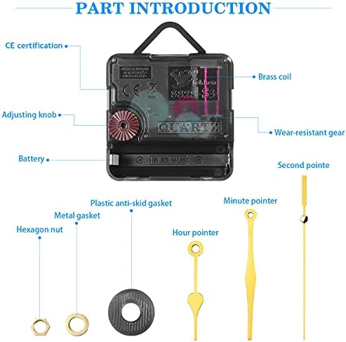 Long-Lasting Precision quartz clock movement with smooth operation