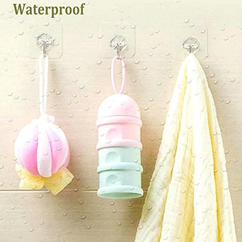 Adhesive Wall Hooks 22lb Max Transparent Reusable Anti-Skid Traceless Heavy Duty