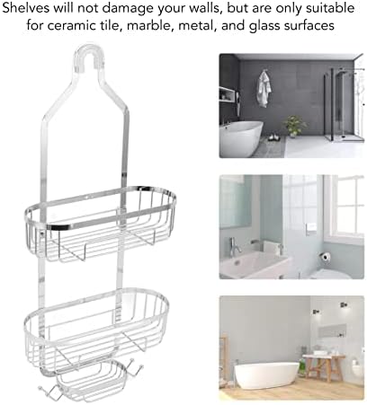 Sturdy Wall-Mounted Bathroom Basket 2 Layer Punch