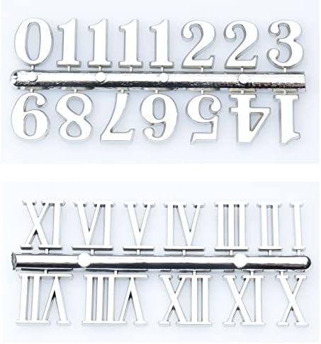 Sowaka 2 Pcs Arabic Roman Clock Numeral Kit Silver