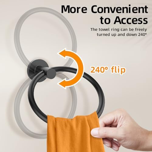 Stainless Steel Matte Black Towel Ring