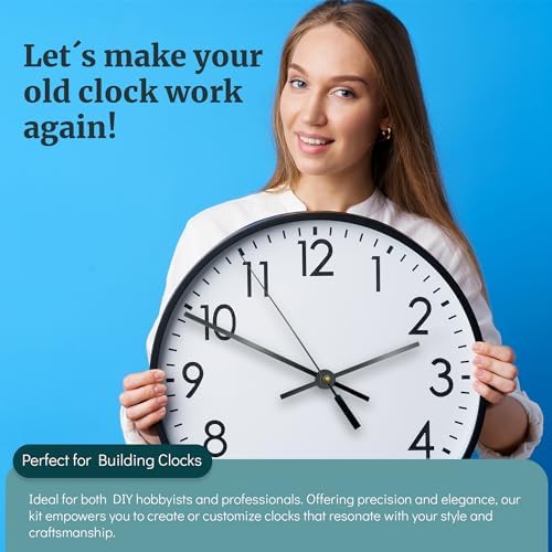 Precision Wall Clock Mechanism Kit - USA Made Black