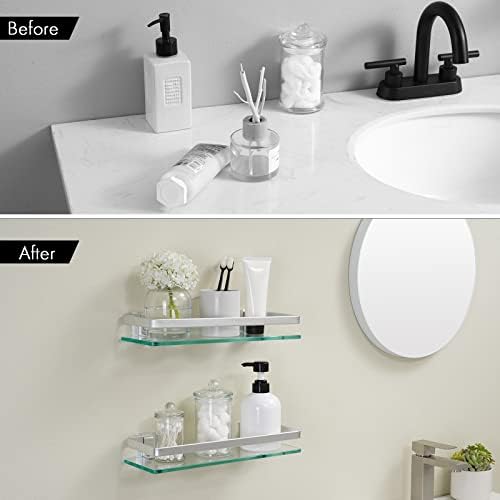 Sturdy 8mm Tempered Glass Shelves for Bathroom Storage