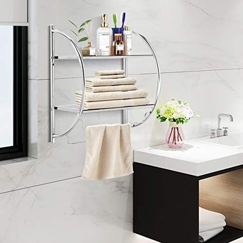 Stylish Rustproof 2-Tier Wall-Mounted Bathroom Shelf