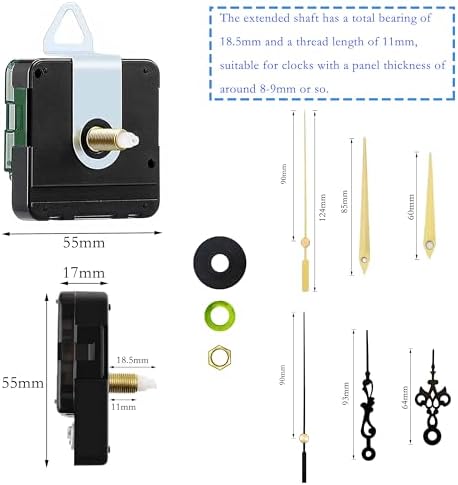 Atyusvic 4PCS Silent Clock Movement for DIY 185mm Soft Start Mechanism