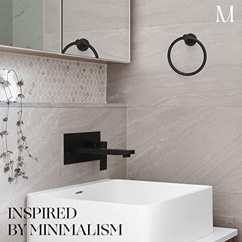 Marmedolux ACC Matte Black Towel Ring - Durable Sturdy Home Kitchen Bathroom Towel Holder