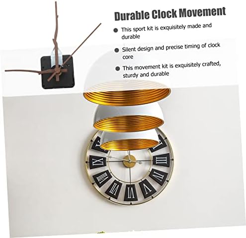 jojofuny 4-Set Quartz Wall Clock Mechanism Replacement Kit - Walnut Wood Clock Hands