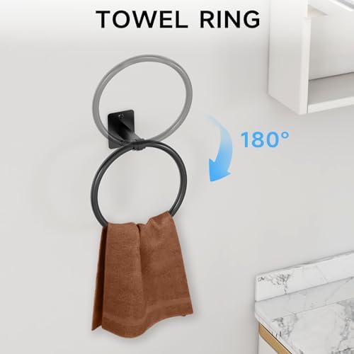 Sturdy 4-Piece Bathroom Hardware Set with Matte Black Finish