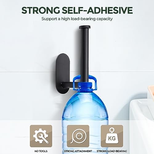 JOY DECOR 1-Pack Adhesive Toilet Roll Holder Stand - Matte Black