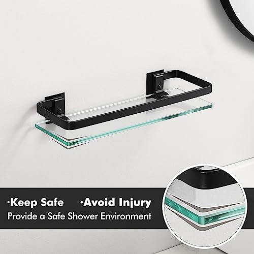 KES Bathroom Wall Shelf Tempered Glass Extra Thick Rust-Resistant High-Strength Shelf