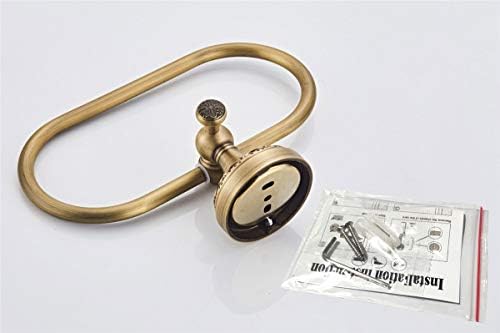 Flybath Oval Towel Ring Antique Brass Exquisite Pattern Carving