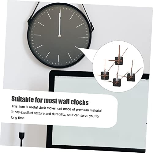 jojofuny 4-Set Quartz Wall Clock Mechanism Replacement Kit - Walnut Wood Clock Hands