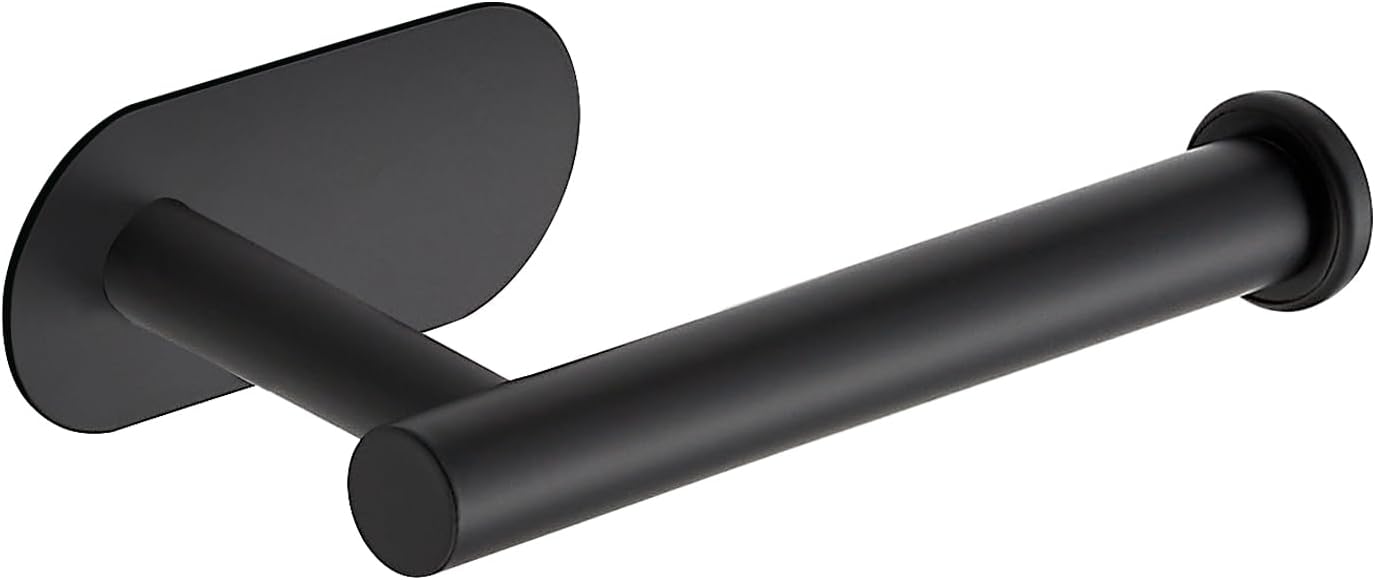 JOY DECOR 1-Pack Adhesive Toilet Roll Holder Stand - Matte Black