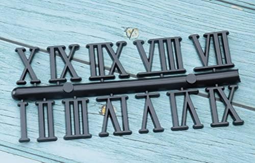 Two-Piece Arabic Roman Clock Numeral Kit Black
