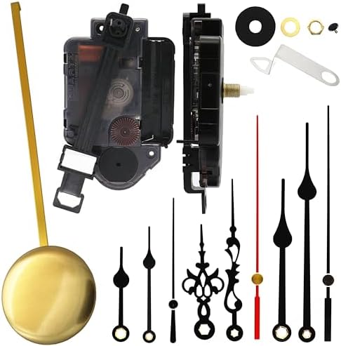Versatile Pendulum Clock Movement with 3 Replacement Hands