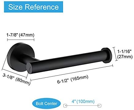 TASTOS Matte Black Stainless Steel Toilet Paper Holder