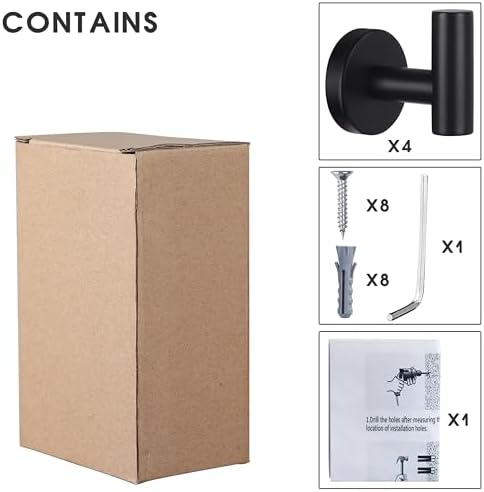 Towel Hook Set Matte Black