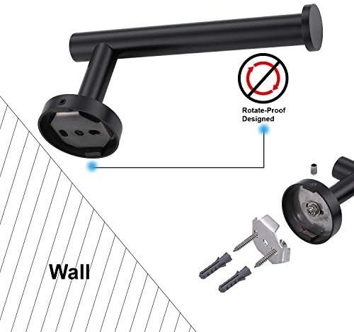 TASTOS Matte Black Stainless Steel Toilet Paper Holder