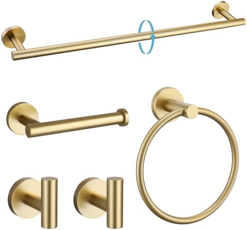 TURS Brushed Gold Bath Towel Bar Set
