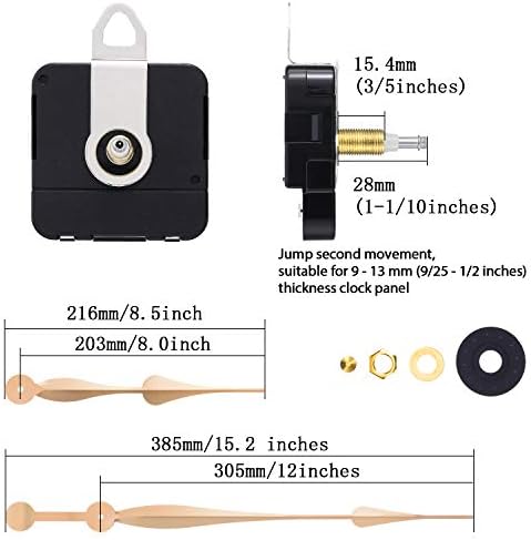 Hicarer Heavy Duty Clock Movement with 12 Inch Hands