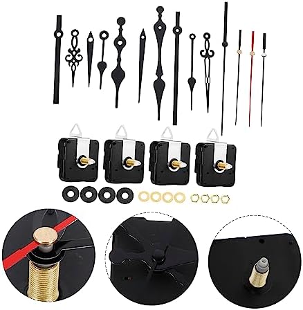 4 Long Shaft Clock Movement Sets for DIY Clock Repairs