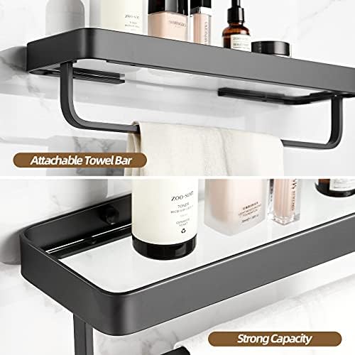 VOLPONE Tempered Glass Bathroom Shelf - Rustproof Durable