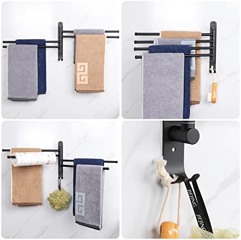 Sturdy 4-Arm Swivel Towel Rack for Bathroom Kitchen