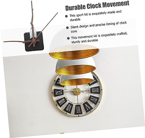 Sturdy Clock Mechanism Kit 4 Sets - Walnut Wood Hands