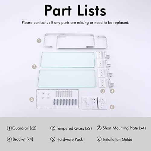 Sturdy 8mm Tempered Glass Shelves for Bathroom Storage
