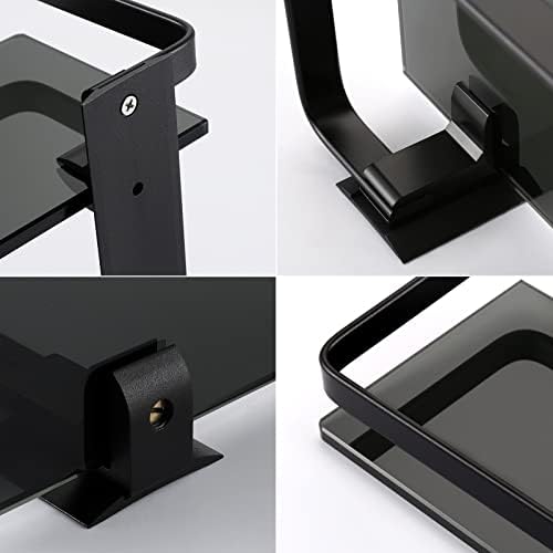 KES 2-Tier Black Glass Shelf