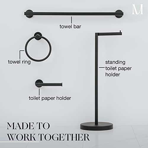 Marmedolux ACC Matte Black Towel Ring - Durable Sturdy Home Kitchen Bathroom Towel Holder