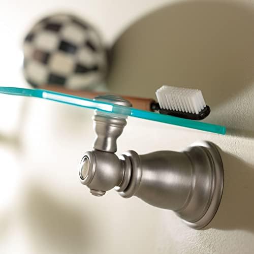 Warmask 20-Inch Wx5-Inch D Vanity Glass Shelf in Brushed Nickel