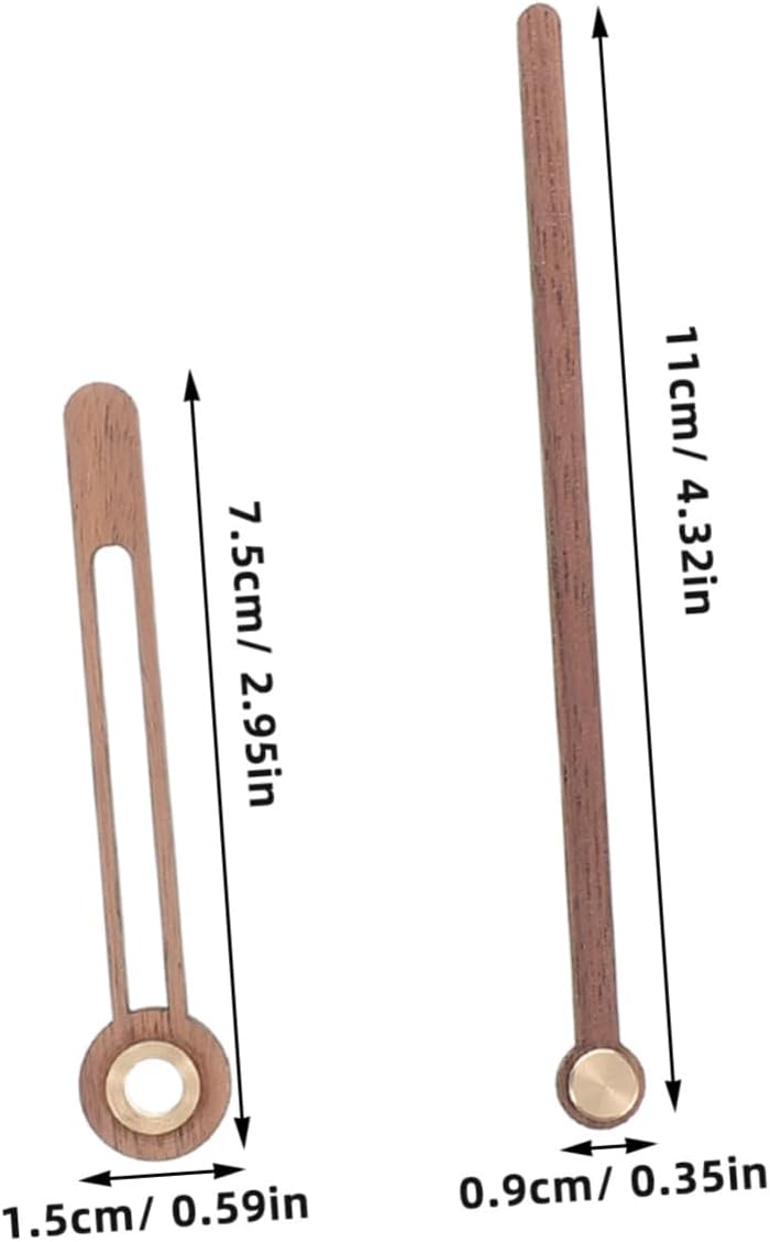 DOITOOL 5-Set Walnut Clock Hands Kit with Silent Movements