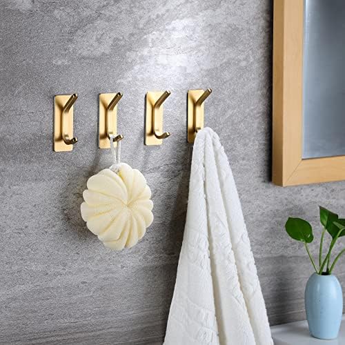 Taozun Gold Stainless Steel Adhesive Clips for Bathroom Bedroom