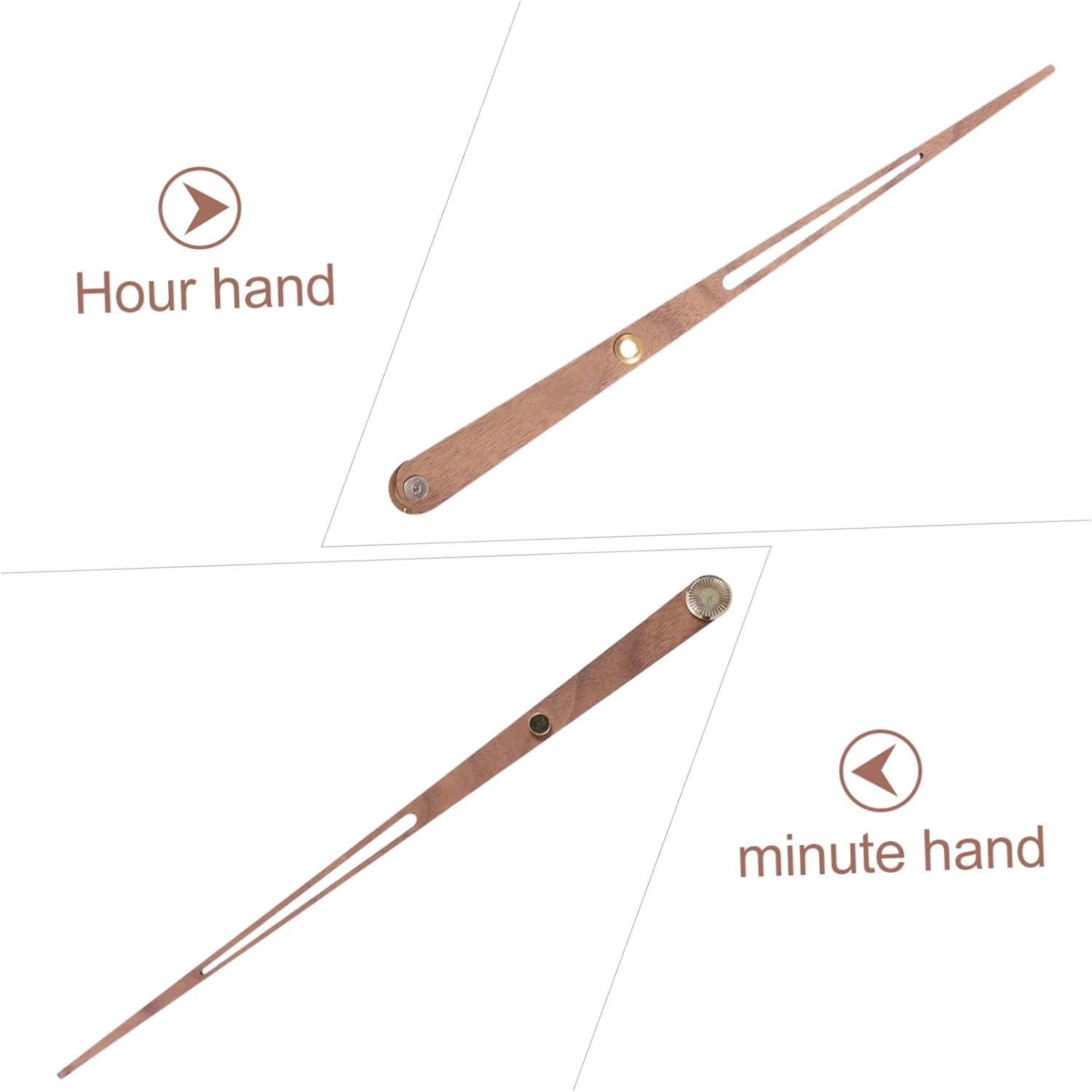 Large Wooden Clock Pointer Black Walnut Decor for DIY