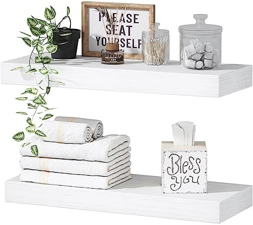 Space-Saving Floating Shelves for Washrooms