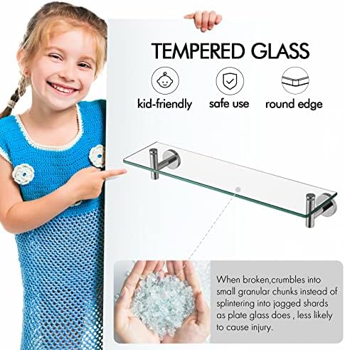 KES Premium Tempered Glass Shelf for Bathroom