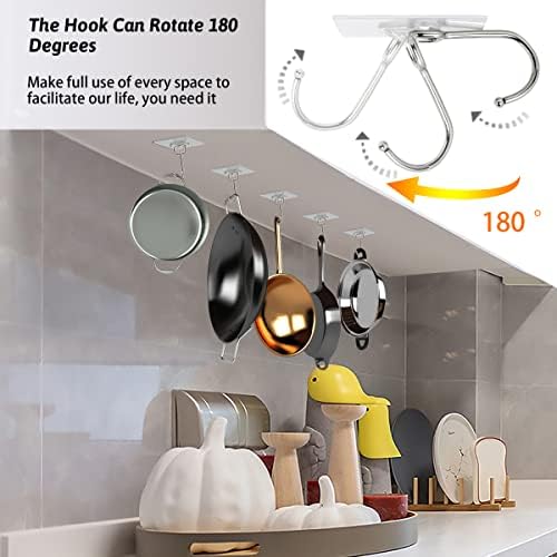 Heavy-Duty Transparent Adhesive Wall Hooks for Home Use - 16-Piece