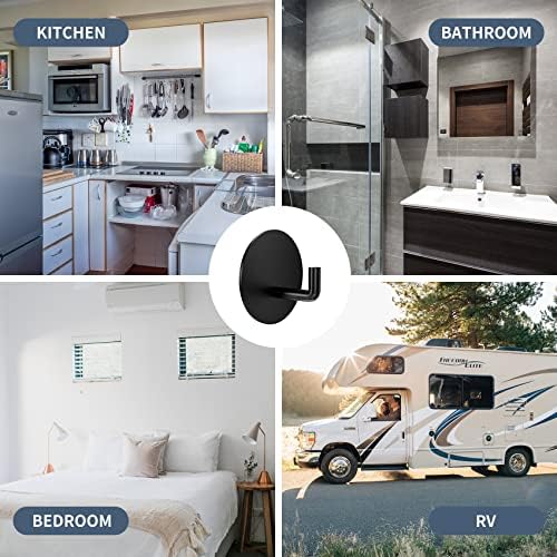 RiseAge 4-Piece Stainless Steel Adhesive Shower Hooks