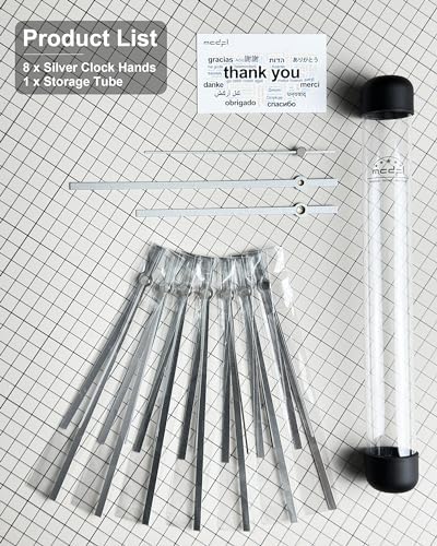 Clock Hands Only Silver 8 Set