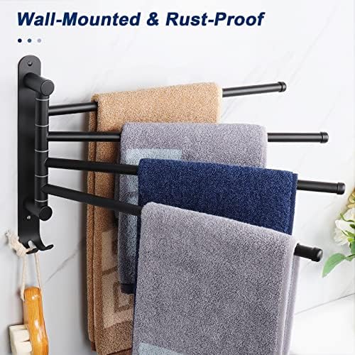 Sturdy 4-Arm Swivel Towel Rack for Bathroom Kitchen