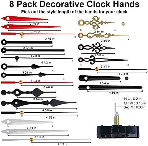 Clock Mechanism Kit with 8 Hand Set