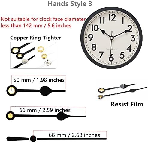 Versatile Pendulum Clock Movement with 3 Replacement Hands