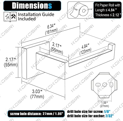 Black Stainless Steel Toilet Paper Holder