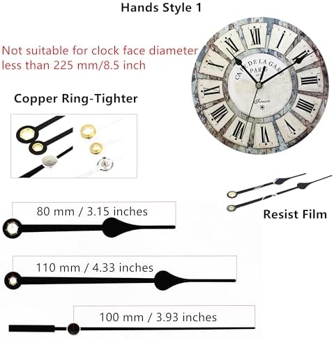 Versatile Pendulum Clock Movement with 3 Replacement Hands