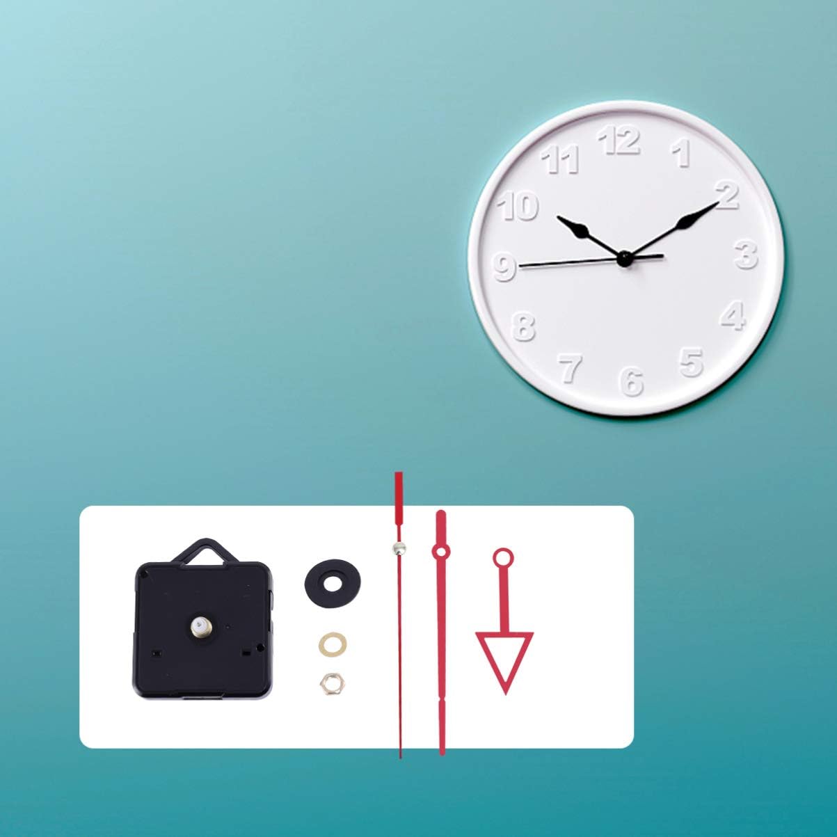EXCEART RED CLOCK MOVEMENT HIGH PRECISION KIT