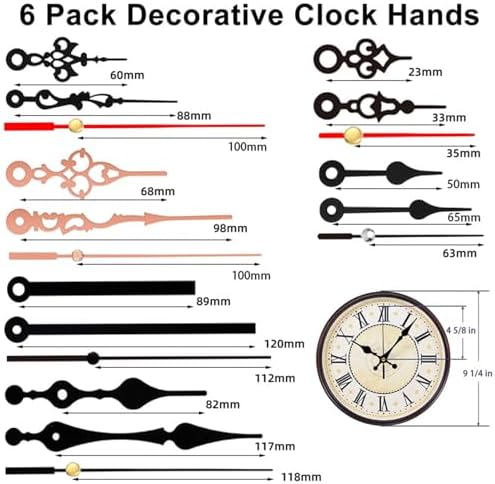 2-Pack Clock Movement Kit with 6 Pairs of Hands