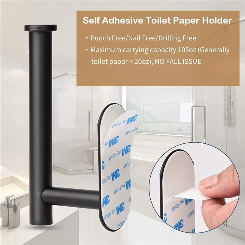 Sturdy Matte Black Toilet Paper Holder